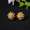 Ancient Gold Openwork Spacer Beads with Inlaid Blue Beads