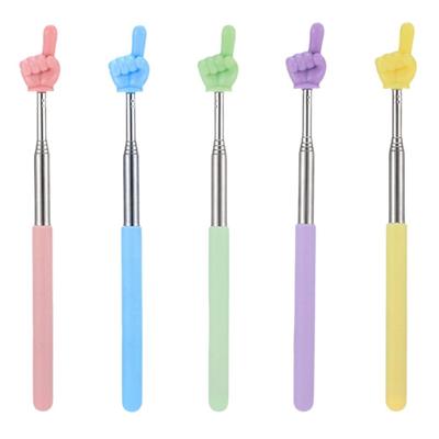 School Office Supplies Steel Teaching Pointer Telescopic Rod Finger Design Teaching Stick Finger Reading Sticks Tools