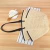 Straw Woven Shoulder Bag with Multiple Pockets Zipper Closure Handmade Braided Vacation Leisure Handbag