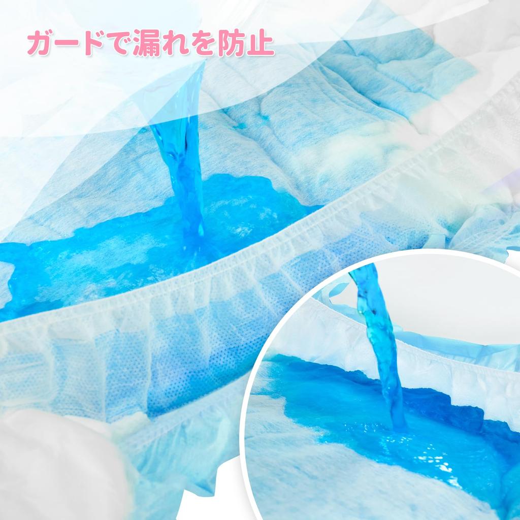 LittleForBig Adult Diapers Pant Style [Plain] Thick High Absorbency Diaper Pants Tape Style 2-Pack Blue L