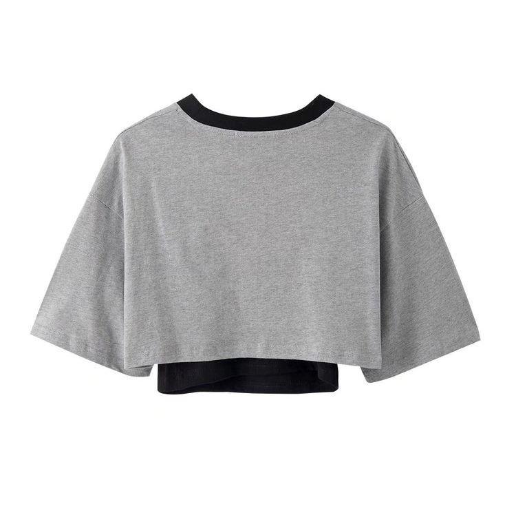 American Retro Letter Print Two-Piece Set: Short Sleeve T-shirt & Hot Girl Jazz Top for Women