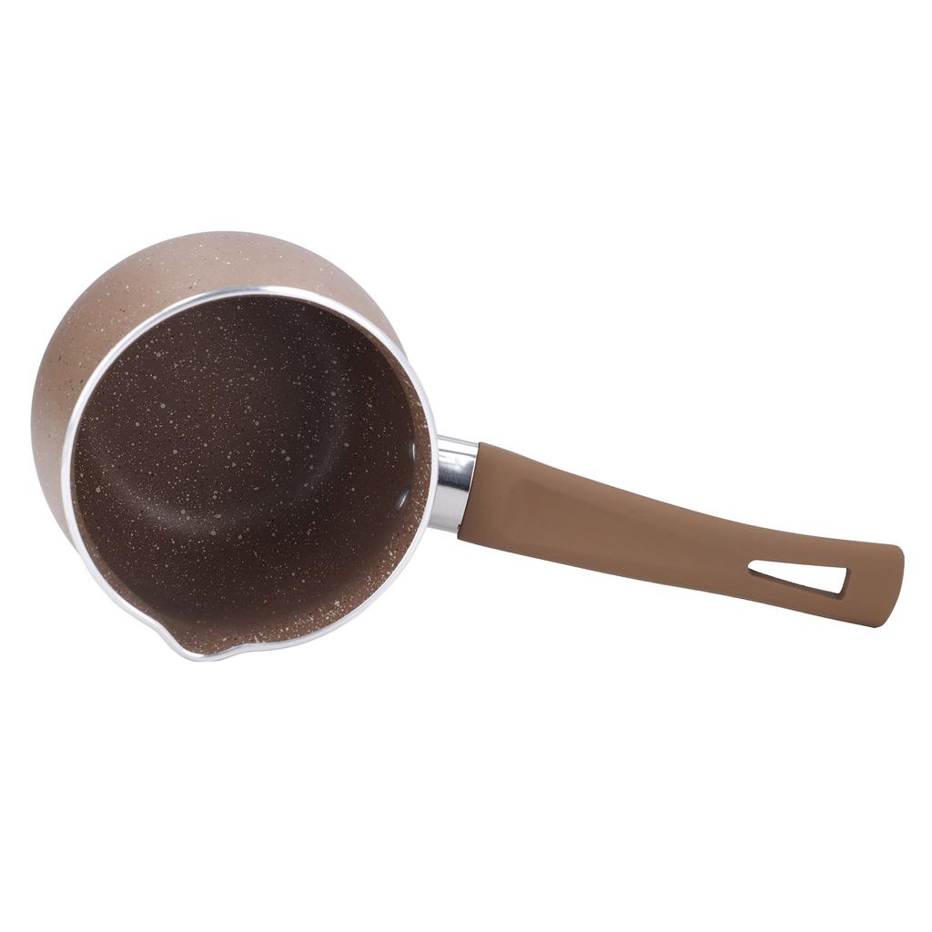 Single Handle Coffee Warmer Boiling Pot Mini Milk Pan Aluminum Alloy Non Stick Anti Scalding for Cooking