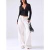 Womens Lace Trim Solid V Neck Long Sleeve Slim Fit Knit Cardigan Top
