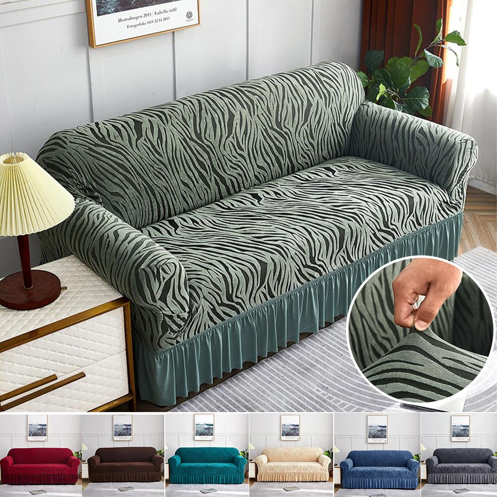 Premium 1pc Stretchy Sea Wave Sofa Slipcover - Non-Slip Four Seasons Universal Furniture Protector with Couch Cover Function for Bedroom