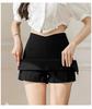 Plus Size Black Irregular Slit Skirt for Women - Anti-Exposure, Slightly Chubby, Hip-Hugging Short Skirt for Spring/Summer