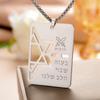  Judaism Star of David Necklace for Men Double Sided Hebrew Engraved Pendant Choker Stainless Steel Jewish Amulet jewelry