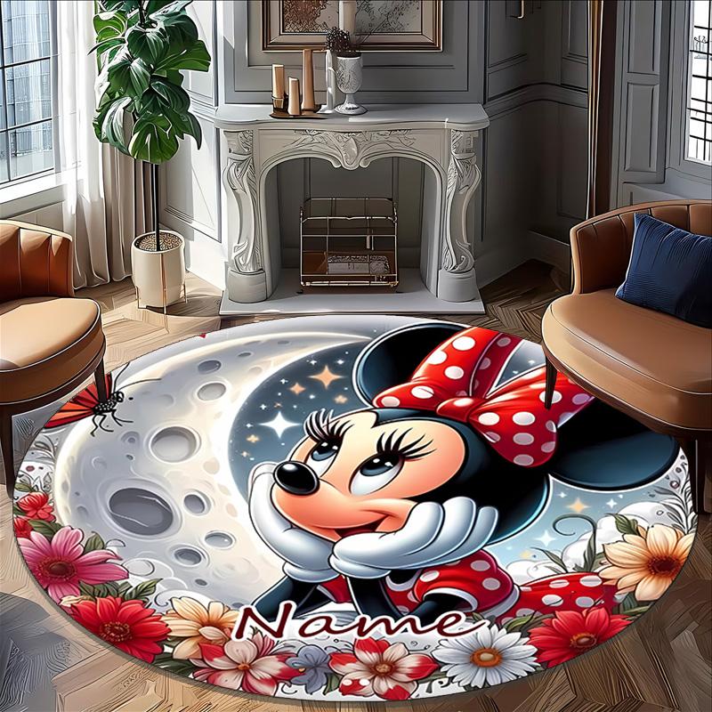 Personalized M-Minnie Round Chair Office Rug - Perfect for Mat, Office Chair & More - Ideal Gift for Birthdays and Holidays