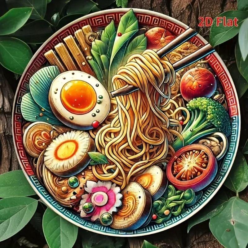 Round Metal Sign Italian Japanese Kitchen Decor 20x20cm