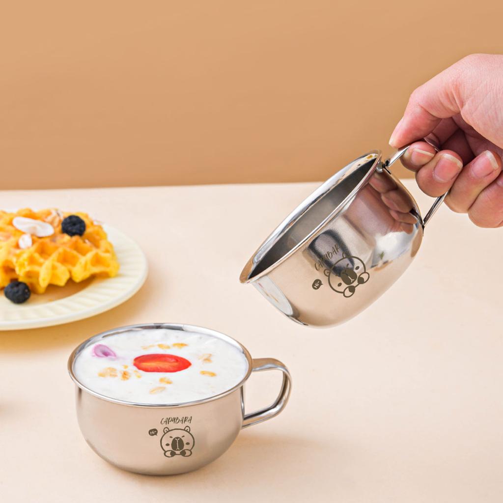 Cute Capybara Mini Kid Water Cup With Handle 304 Stainless Steel Milk Coffee Cup Mug Durable Anti Scalding Drinking Cup