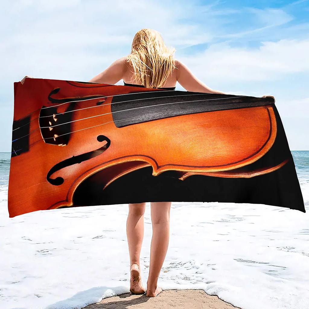 Beach Towels Violin Sand Towel Beach Blanket Sand Free-Microfiber Quick Dry Swimming Pool Towels Camping Towels for Kids Adults
