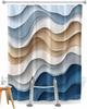 Split Shower Curtain For Transfer Bench, Black Bear Rustic Cabin Design, Waterproof Woodland Fabric With Hooks