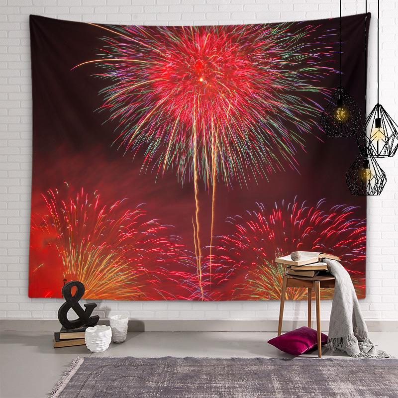 

Красивый гобелен с фейерверками, фон, настенный гобелен, украшение для комнаты в общежитии, красивая декорация, гостиная, украшение для дома 100X75CM