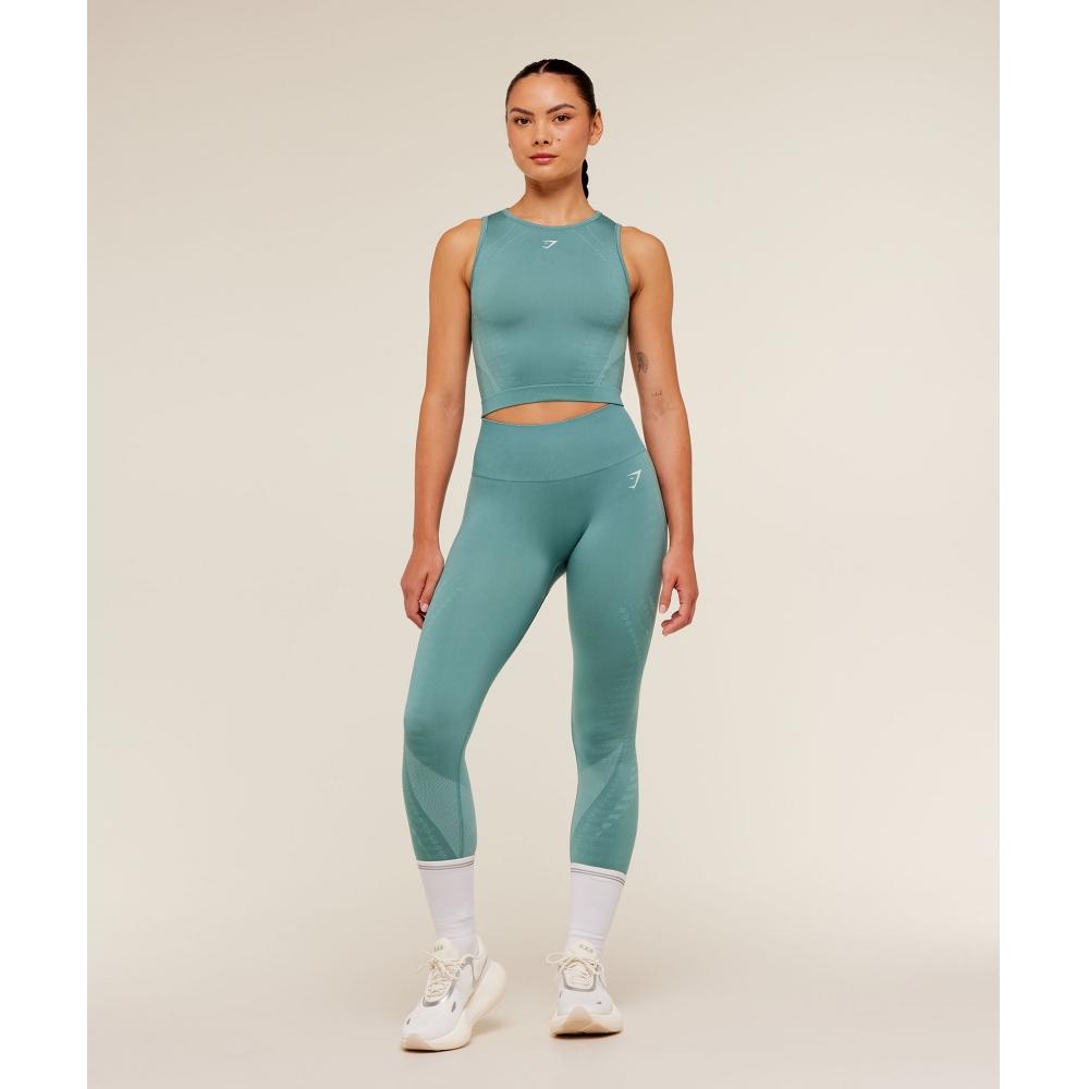 Gymshark Running Seamless Tank Storm Blue Lifestyle Blue B5c8j Ufbz