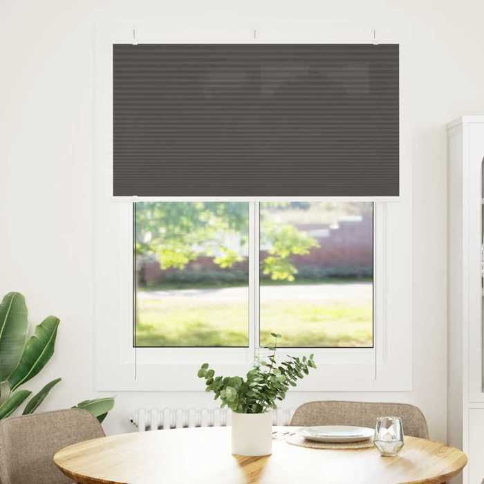 VidaXL Store plissé noir 110x150 cm largeur du tissu 109,4cm polyester, store plissé de fenêtre, store accordéon, store 4015145