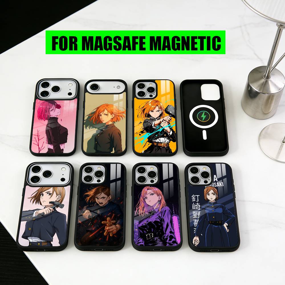 Jujut-su N-Nobara Kugisaki-NK K-Kaisen Phone Case For iPhone17,16,15,14,13,12,11 Plus,Pro Magnetic For Magsafe Wireless Charging