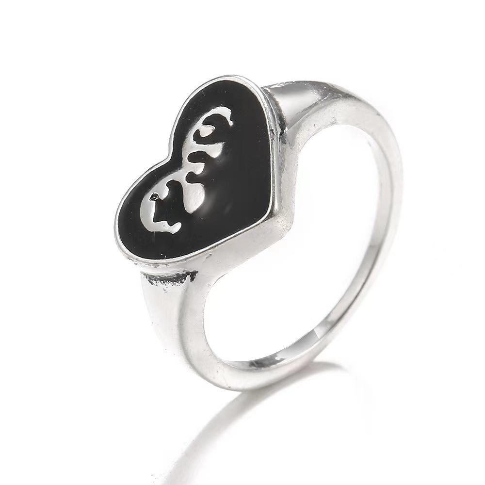 Custom Dark Niche Devil Love Ring - Trendy Hip-Hop, Stacking Cold Style, Open Design for Women