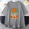 2025 Tarot Card Art The Sun Male  T Shirt High Street Vintage Clothing Breathable Casual O-Neck Short Sleeve Mens
