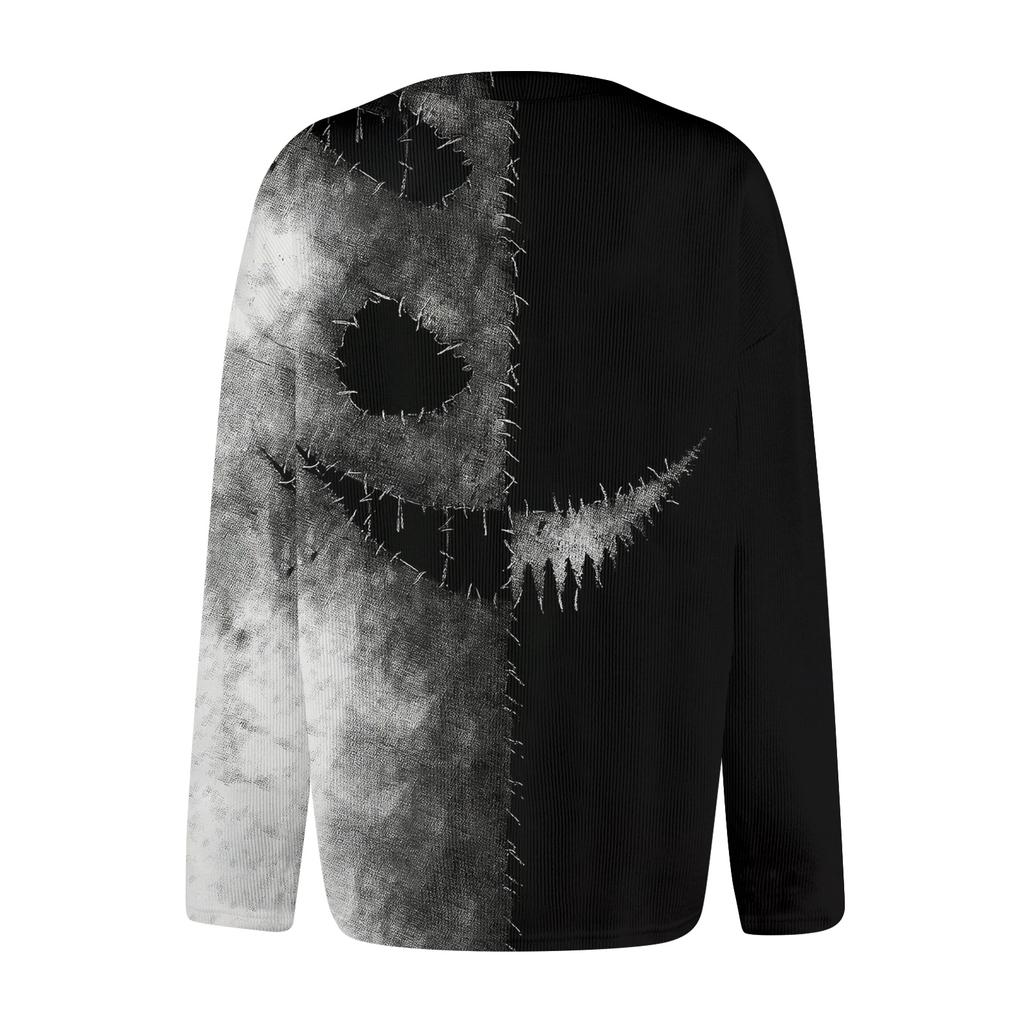 Women's Fashion Casual Knit Sweater Button-Up Halloween Printed  Cardigan Jacket