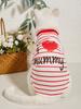 Pet Cloth Dog Striped T-shirt Cloth Heart Printed Puppy  Doggie Kitten Costume Pet Apparel Father's Day