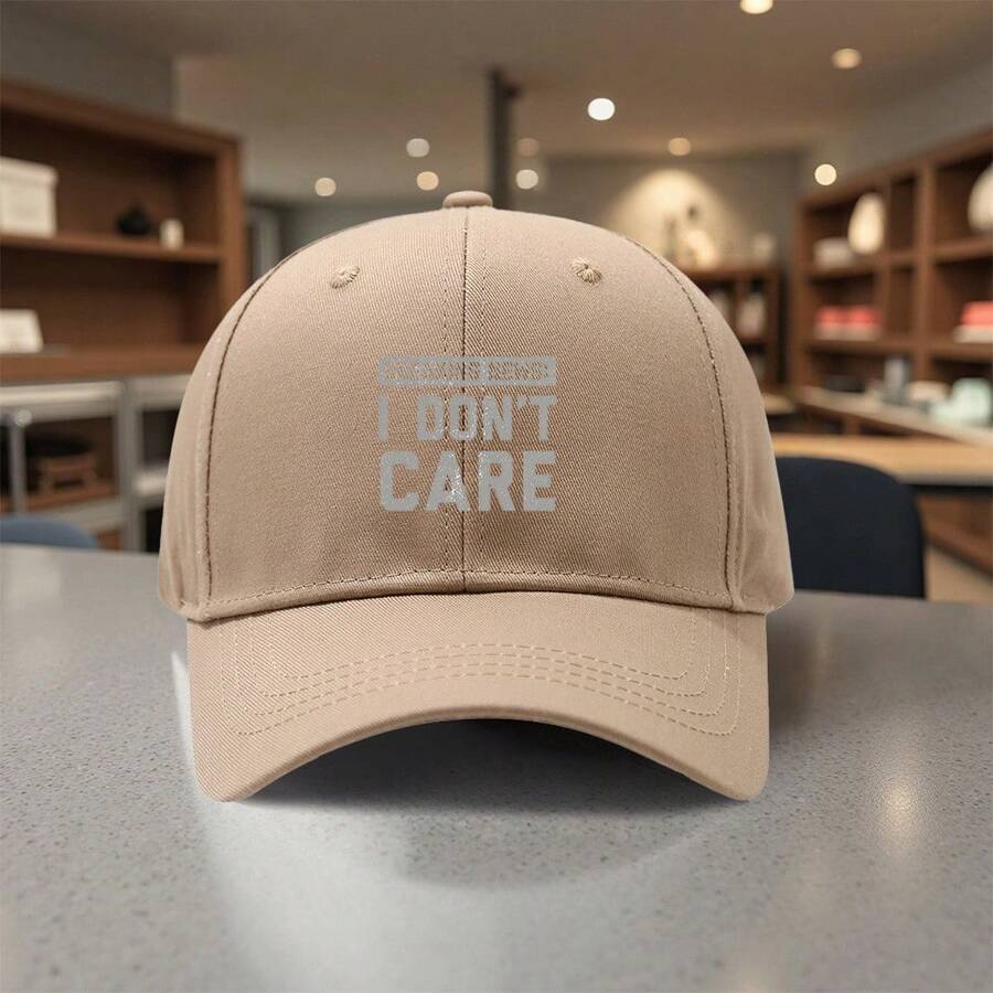 Red Adjustable Baseball Cap With Printed Breaking News: I Dont Care Text