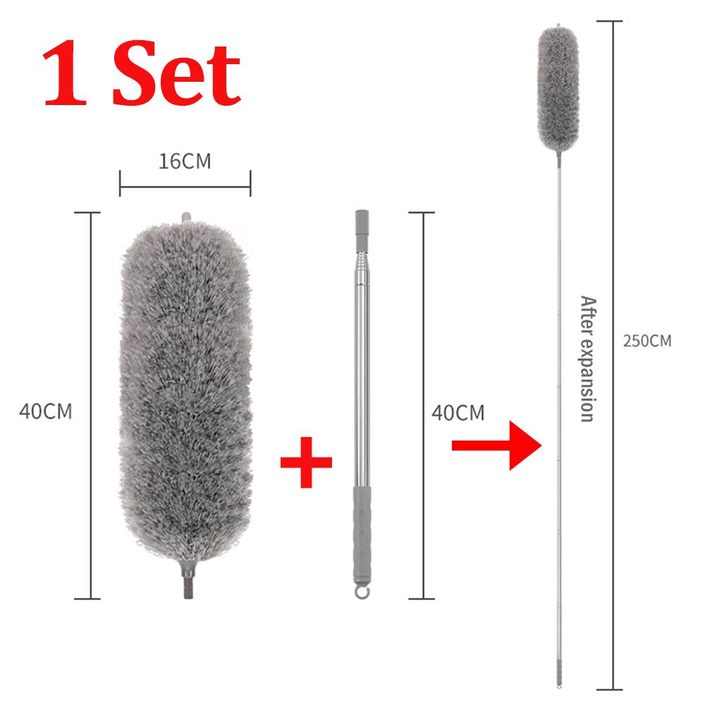 Telescopic Cleaning Duster Brush 2.8/2.5/1.4m Extended Long Crevice Spider Web Microfiber Brushes Bendable Dust Cleaning Tools