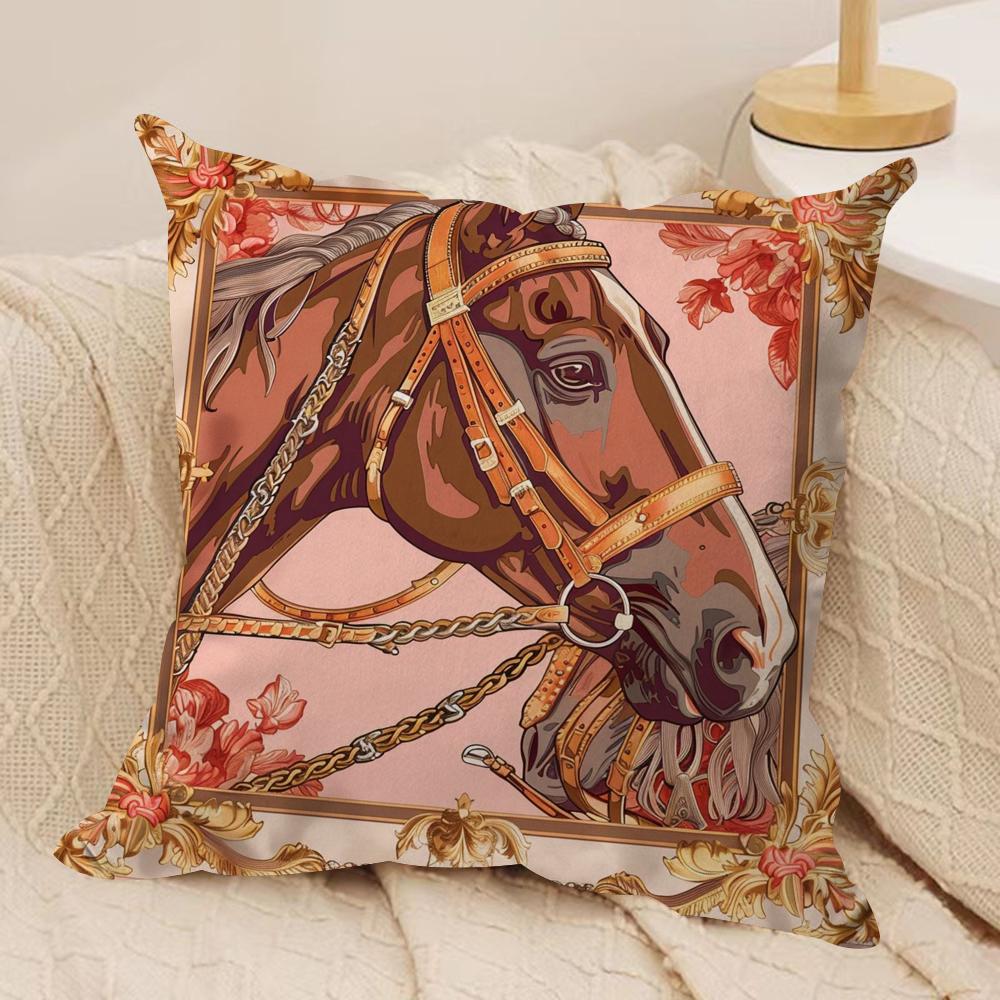 Luxury Dream Pegasus Cushion Cover Silky Short Plush DoubleSided Printed Pillow Case for Sofa All Seasons Home Decor Gift