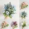 Elegant Real Touch Artificial Silk Flowers Bridal Wedding Bouquet For Home Party Decor