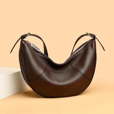 Minimalist Soft Leather Dumpling Tote: Large Capacity Shoulder/Crossbody Bag for Women