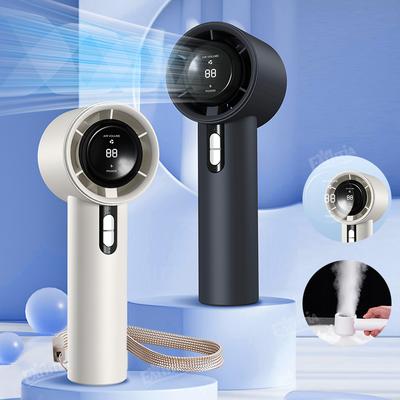 2024 Newest Portable Hand Fan Outdoor Powerful 100-high Speed Led Display Handheld Fan Rechargeable 3000mAh Battery Personal Fan