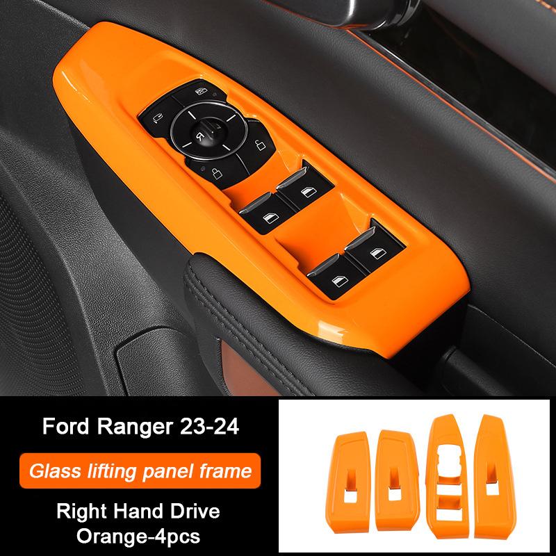 Orange Car Central Gear Shift Panel Rear Air Outlet Frame Door Trim Strip For Ford Ranger Raptor Wildtrak T9   2024 2025