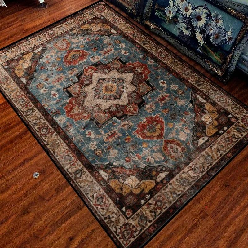 Persian Crystal Pile Moroccan Carpet Living Room Bedroom Full Vintage Ethnic Style Carpet