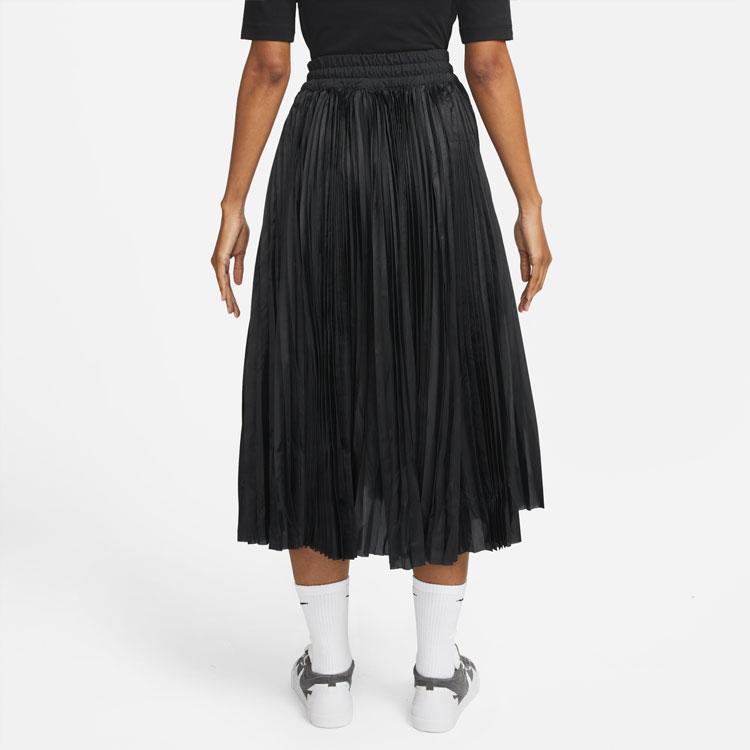 Nike X Sacai Collaboration Pleated Design Built-In Shorts Pleated Mid-Rise Loose Sports Long Skirt Women Skirts Black CZ4683-010