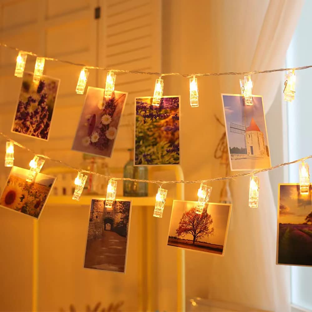 BQuel Photo Decoration Lights 3M 30 LED String Lights, 30pcs, Photo Clips, DIY Wall Decoration, Garden Lights, Jewelry Lights, Wire Lights, Indoor &