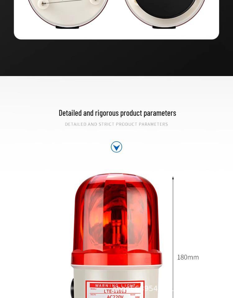 Rotating Strobe Warning Light with Sound Alarm (220V, 24V, 12V) LTE1101J