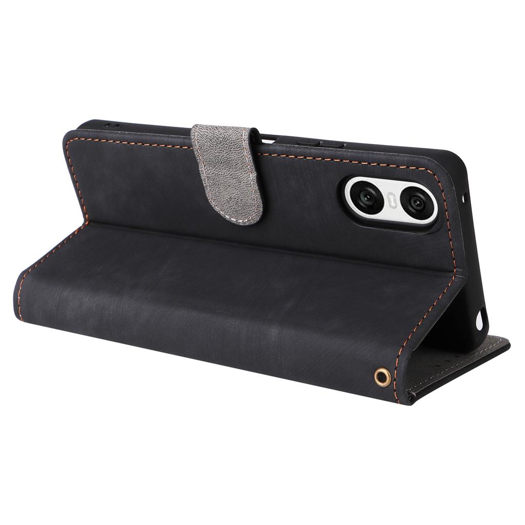 For Sony Xperia 10 VI Case PU Leather Stand Cover with RFID Blocking Wallet