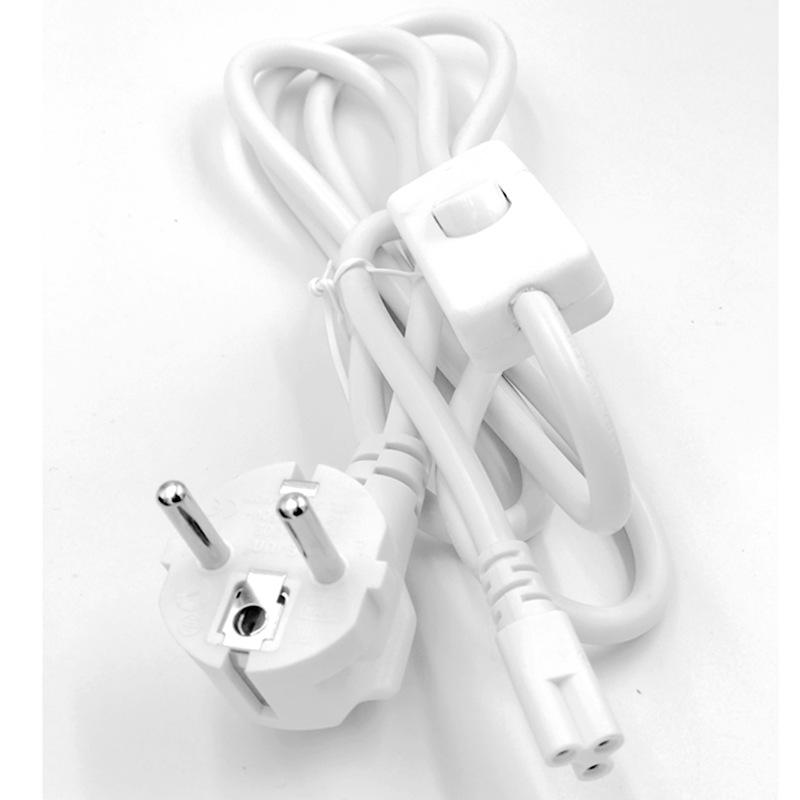 Fluorescent Lamp Power Cord with Universal Plug & Switch for T5/T8 (US/EU/UK/AU/JP/KR/BR/CH)