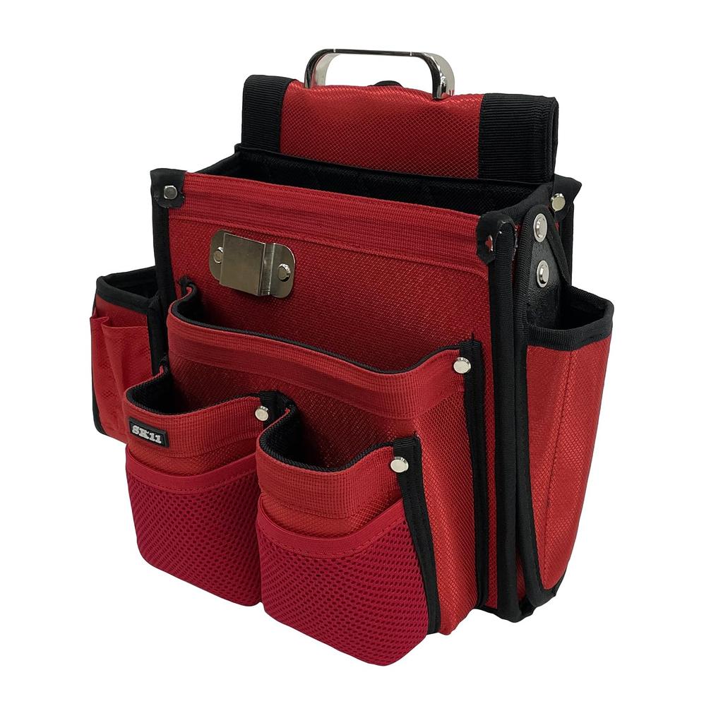 SK11 Takumi Temporary Frame Nail Pouch with Ink Pot Reinforced Inner Chisel Red Carpenter's Pocket, Large, Bottom, Pocket, Holder, (SC-11)