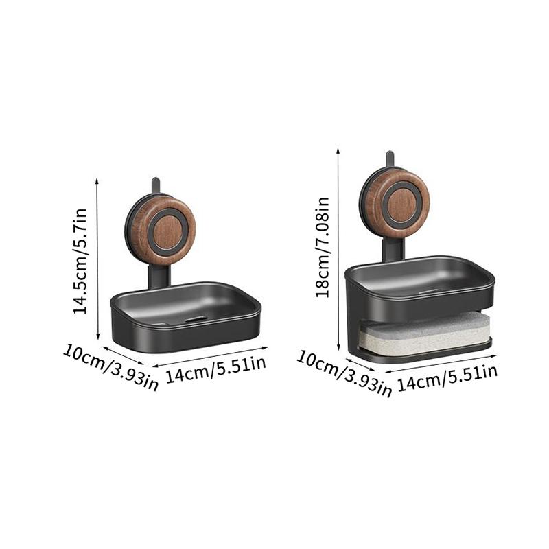 Soap Dish For Shower, Wall Mounted Bar Soap Holder, Suction Cup Detachable Self Draining Soap Case For Shower Bathroom