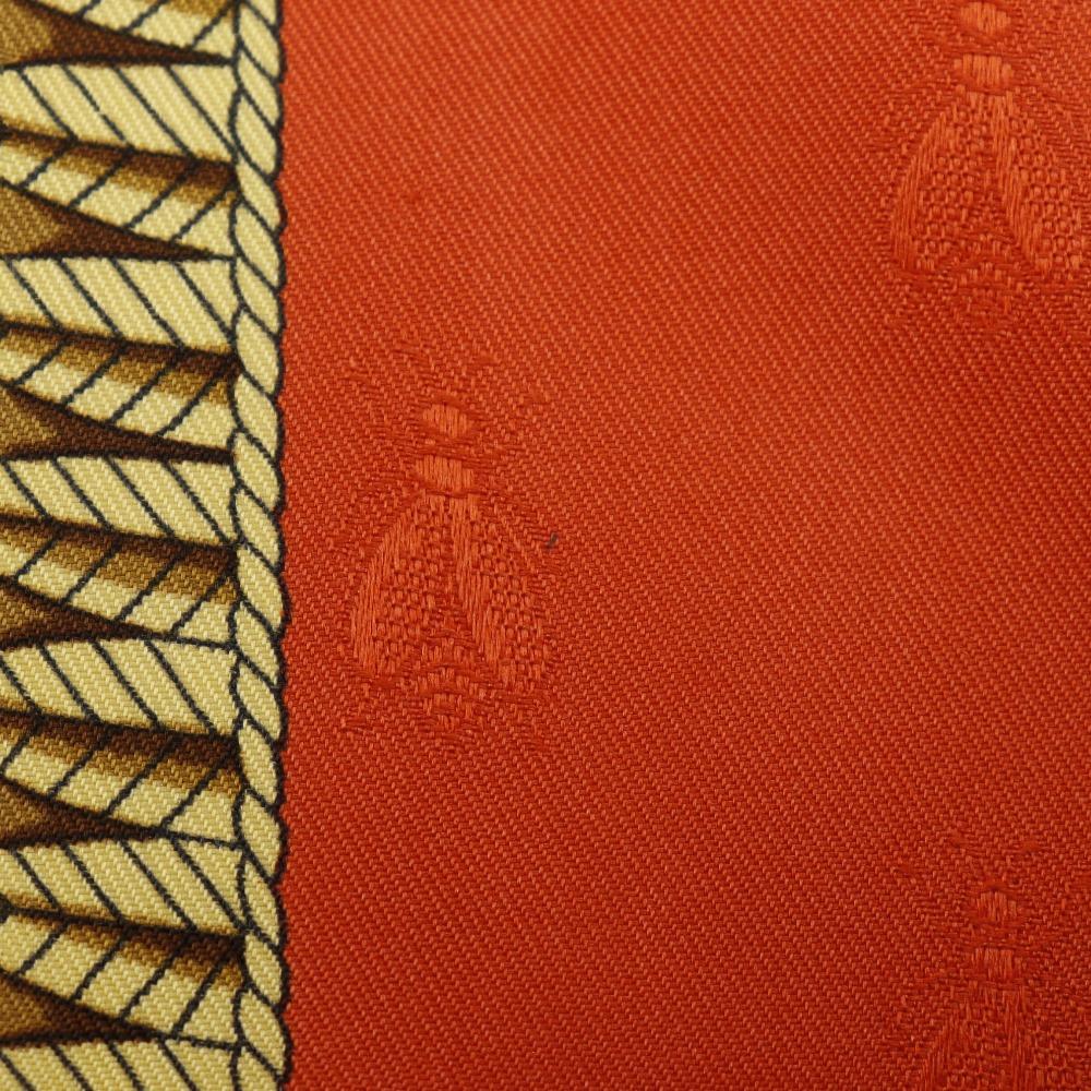 HERMES Carree90 scarf NAPOLEON Napoleon White / orange silk Women Used