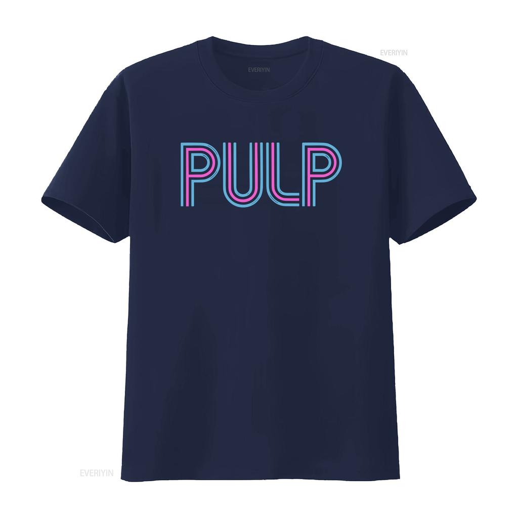 Pulp Intro Logo Official T Shirt for Men Stylish Print vintage Washed Top For Everyday Wear Stretched Soft Versatile streetwear