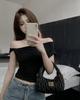 Design Sense White Kink Slanted Shoulder Short-sleeved T-shirt Women's Summer New Korean Style Wear Small Top