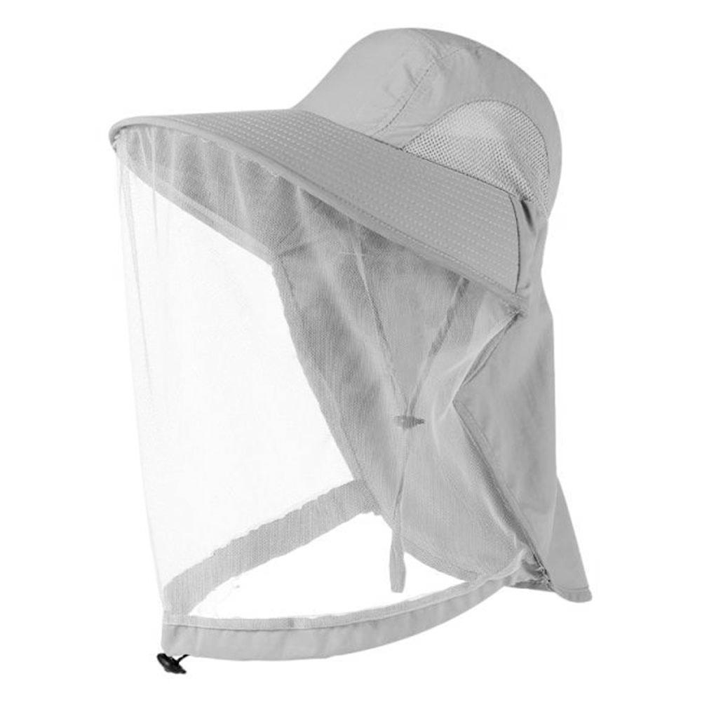 Outdoor Mosquito Head Net Hat Net Mesh Bucket Hat with Neck Flap for Fishing Hiking Camping Climbing