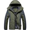 Unisex Colorblock Zipper Pocket Hooded Jacket Men's Casual Plush Jacket
