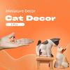 a3Pcs Small Cat Set (Including 2 Cats & 1 Chair), Resin Kitten Statues - Kissing Cat Caturines For Car, Desktop, Office, Creative Micro Landscape