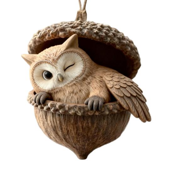 

Forest Animal Acorn Ornaments 2D Acrylic Pine Cone Animal Christmas Tree Pendant Cozy Forest Christmas Ornament for Home Decor F