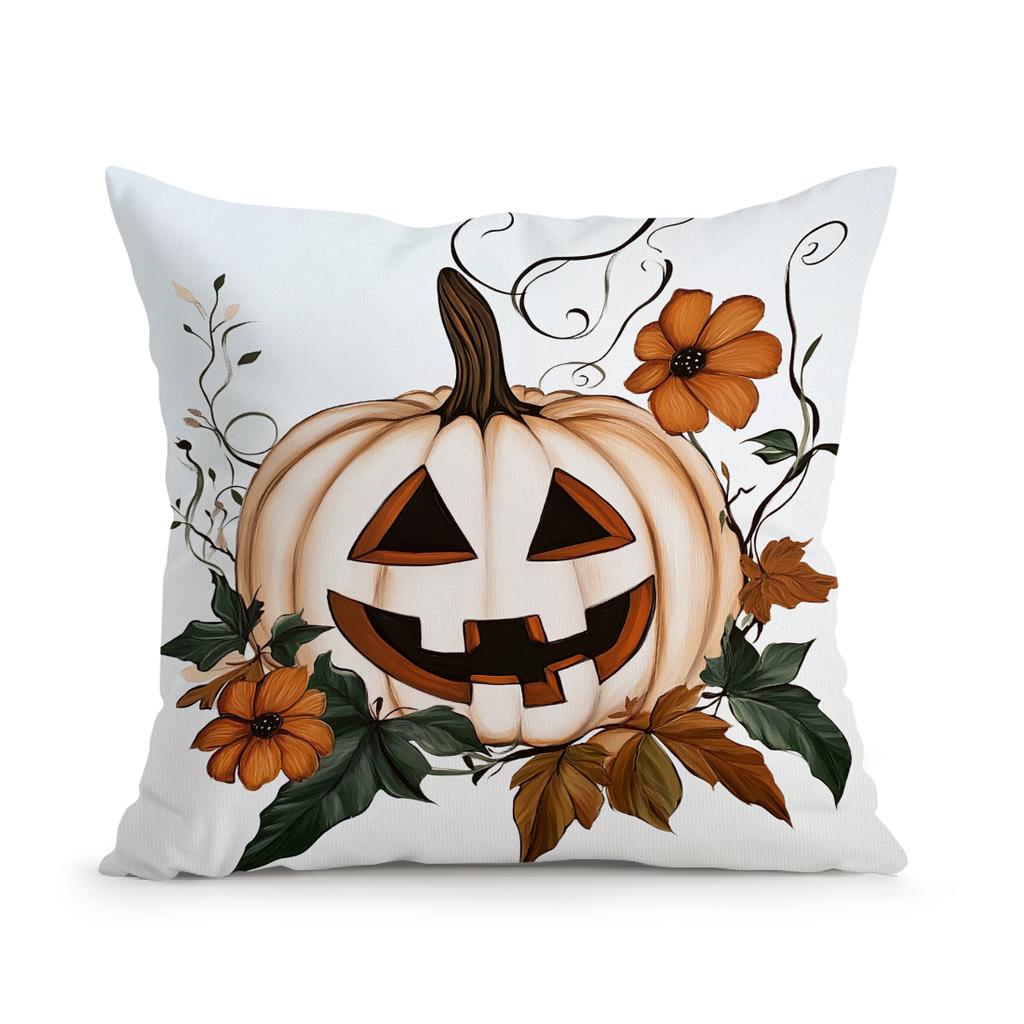 Halloween Black Cat Pumpkin Cushions Pillowcase Polyester Cushion Cover Throw Pillow Sofa Decoration Pillowcover Home Car Decor
