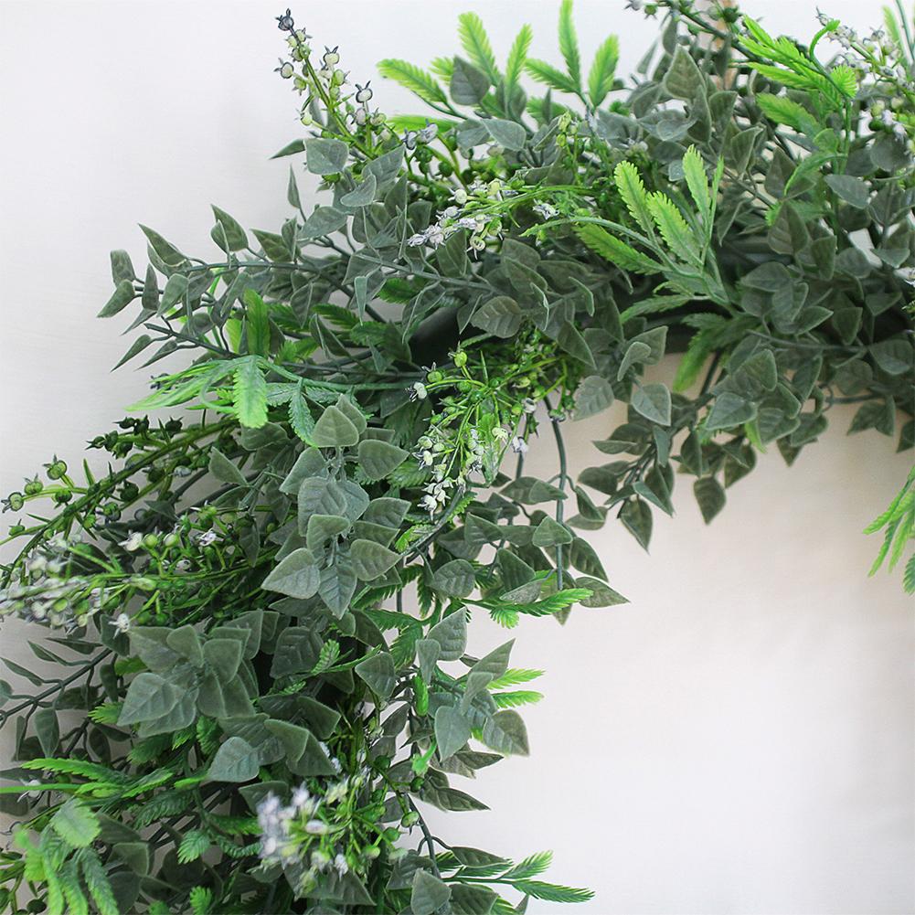 40CM Length Simulation Fern Leaf Green DIY Garland Head Ring
