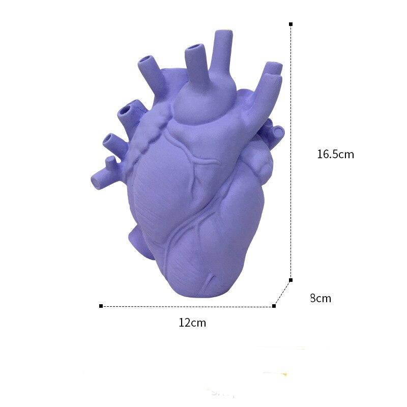 Vase Nordic Style Heart Shape Anatomical Flower Flower Pot Dried Vases Sculpture Desktop Plant Pot for Home Decor Ornament Gifts