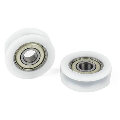 5 Pcs 8x30x10 mm Nylon Plastic Embedded 608 U Groove Ball Bearing Guide Pulley