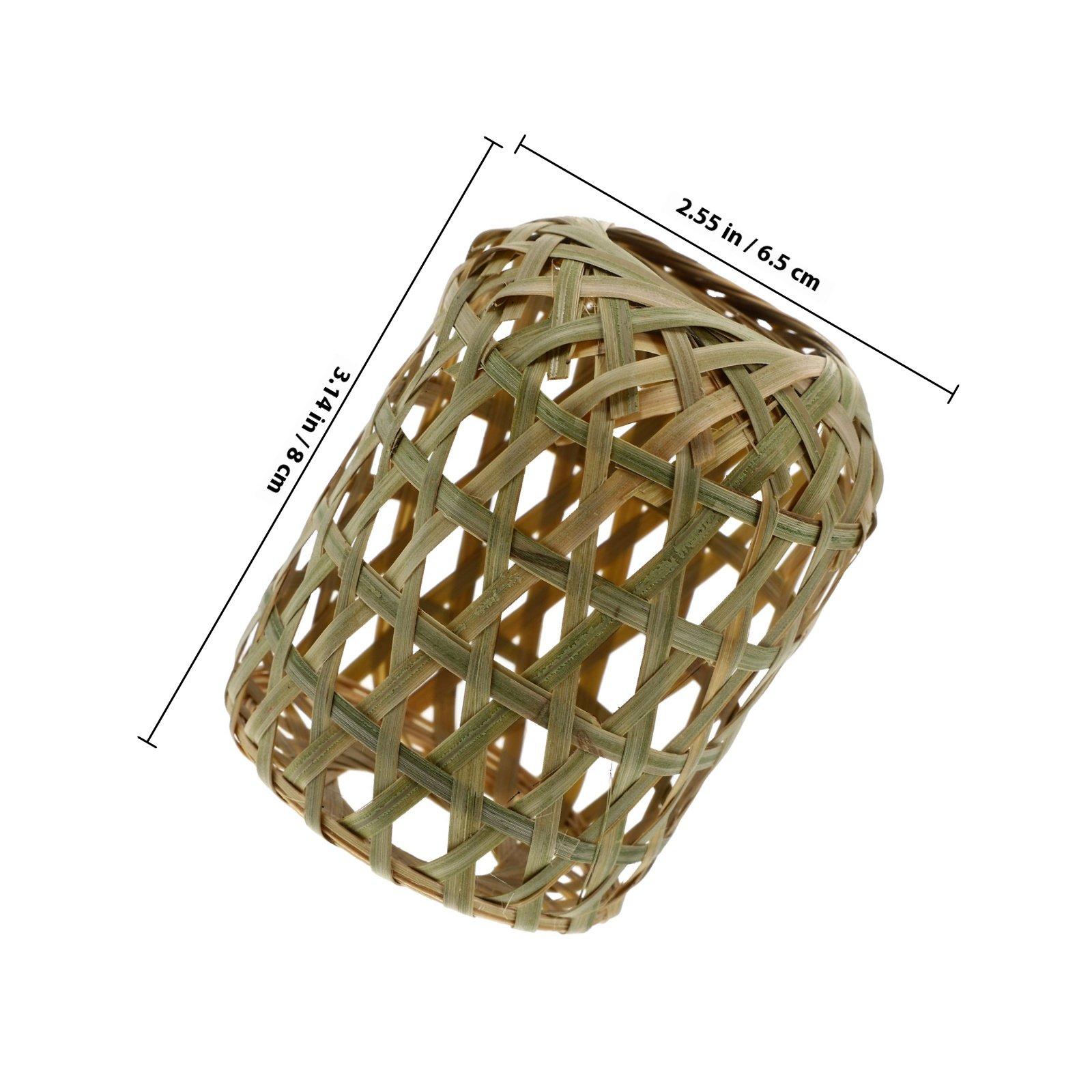 

Bamboo Woven Lamp Shade Rustic Style Hanging Pendant Lamp Cover Soft Light Decoration for Home Cafe Restaurant Wedding